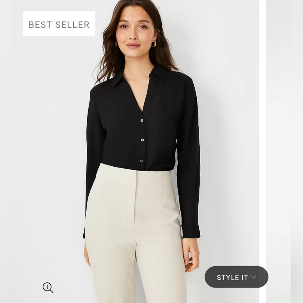 Ann Taylor Cream and Black Blouses (NWOT Black, NWT Cream) - Picture 13 of 16